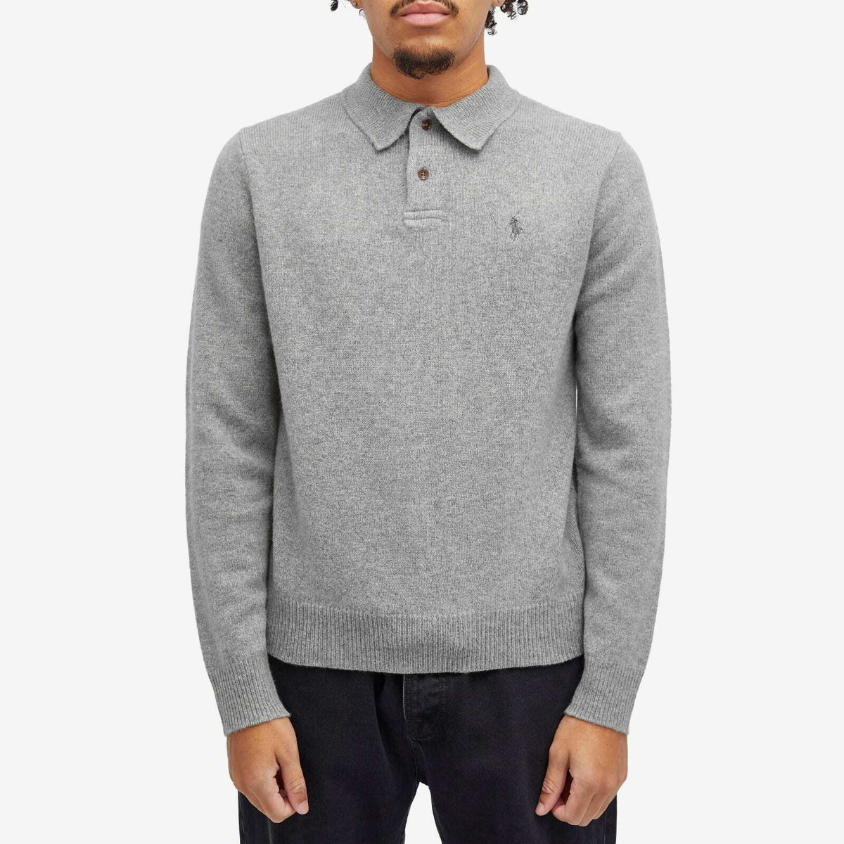 Polo Ralph Lauren Men's Lambswool Knitted Long Sleeve Polo