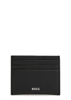 Boss Northon Logo Saffiano Leather Card Holder - Black - One Size