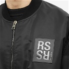 Raf Simons Men's Leather Patch Classic Bomber Jacket in Black