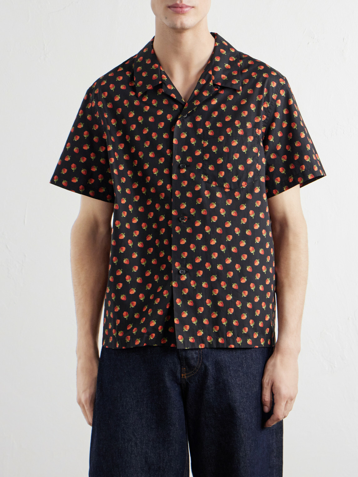 JW Anderson - Camp-Collar Printed Cotton Shirt - Black