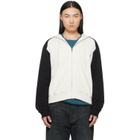 MM6 Maison Margiela Off-White & Black Paneled Zip-Up Hoodie