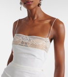 Magda Butrym Lace-trimmed silk corset dress