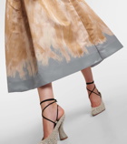 Dries Van Noten Printed high-rise midi skirt