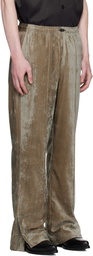 Toga Virilis Khaki Velvet Track Pants