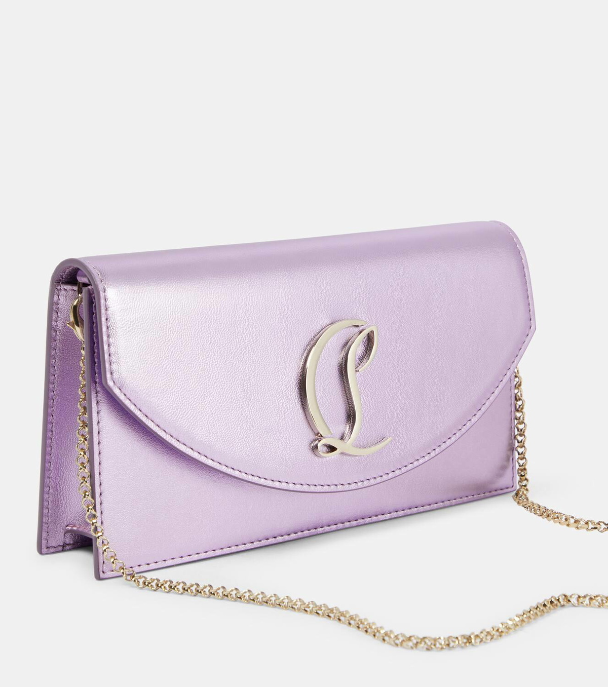 Christian Louboutin Loubi54 Small logo leather clutch