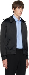 AARON ESH Black Satin Bomber Jacket