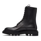 Givenchy Black Leather Combat Lace-Up Boots