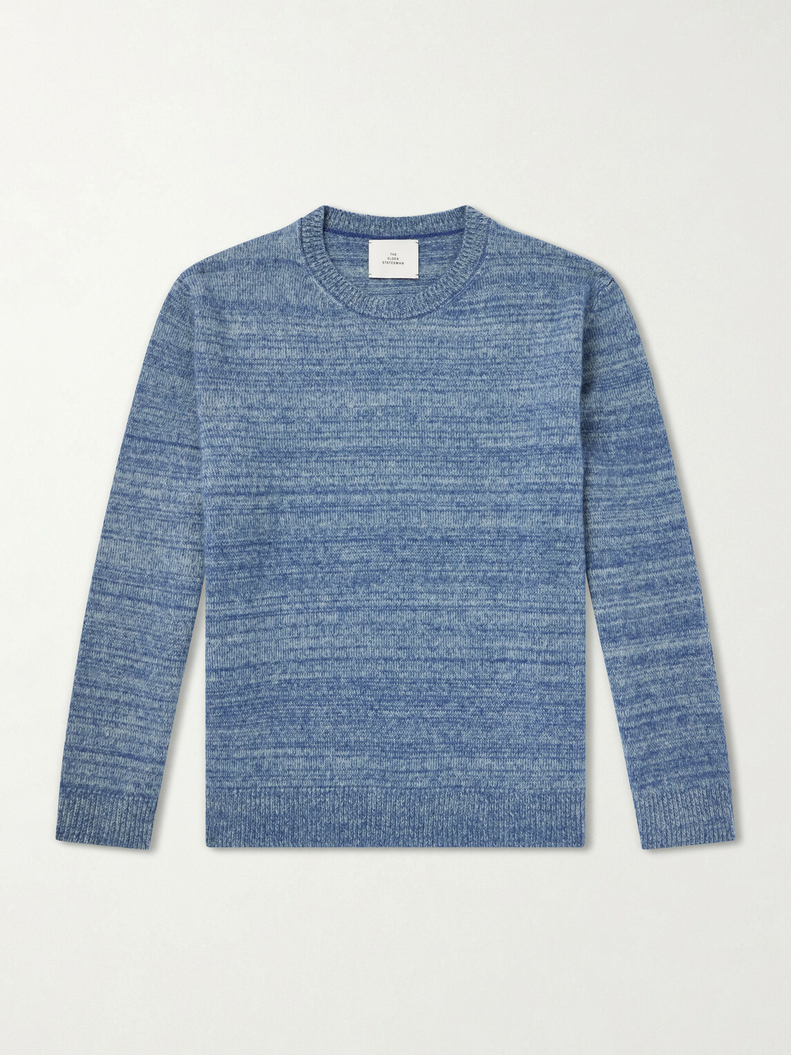 The Elder Statesman - Nimbus Striped Cashmere and Silk-Blend Sweater - Blue