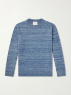 The Elder Statesman - Nimbus Striped Cashmere and Silk-Blend Sweater - Blue