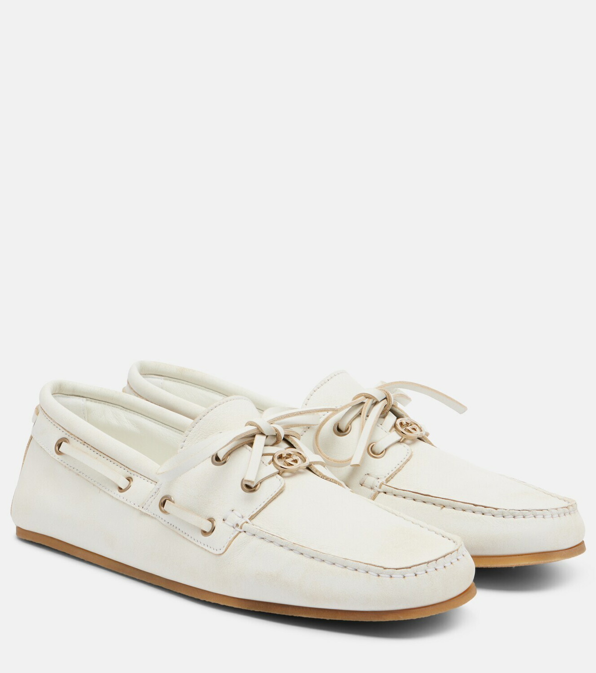 Gucci Interlocking G leather boat shoes