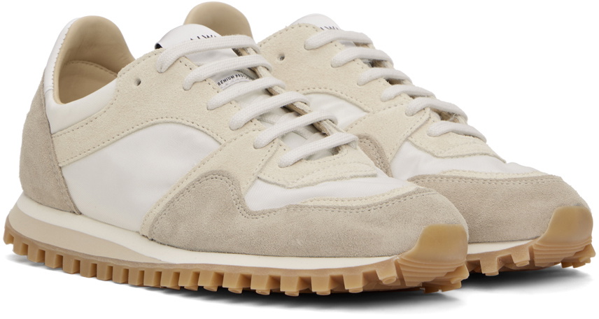 Spalwart White & Taupe Marathon Trail Low Sneakers