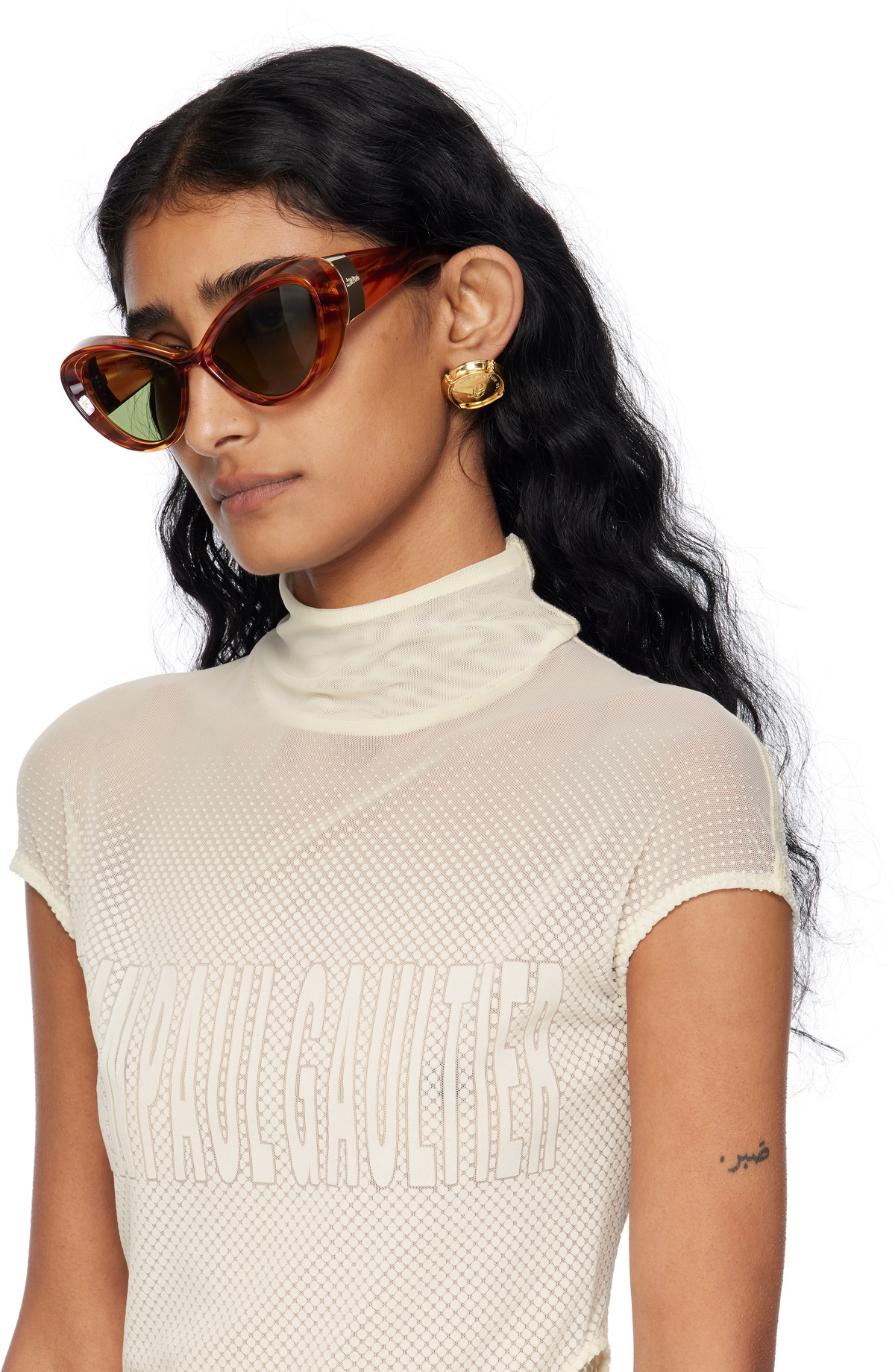 Jean Paul Gaultier Brown 'The Parisian Cat' Sunglasses