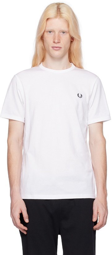 Photo: Fred Perry White Ringer T-Shirt