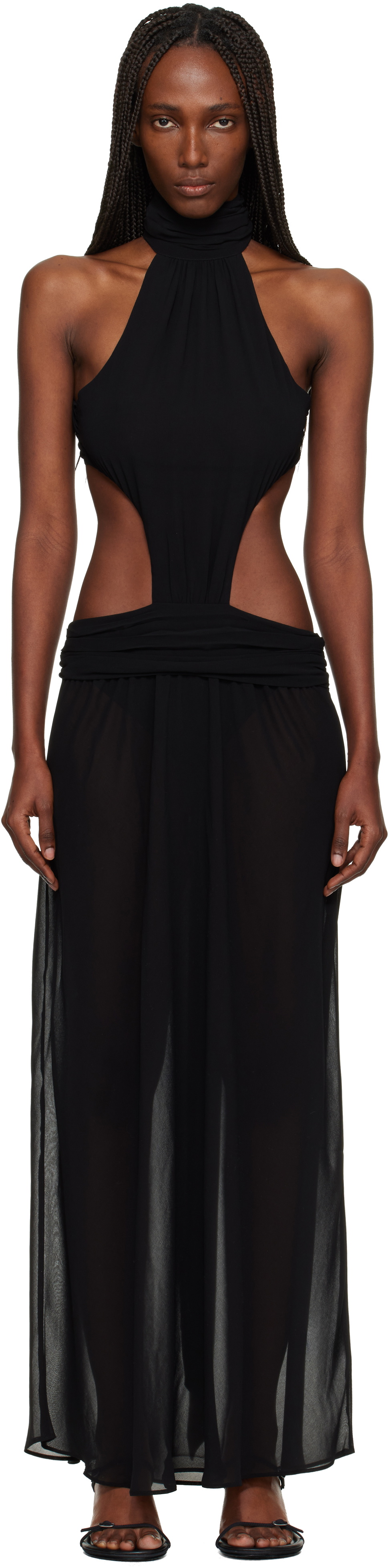 GUIZIO Black Marais Maxi Dress