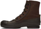 Maison Margiela Brown Canvas Rubber Boots