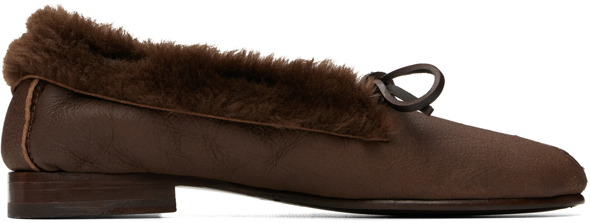 HEREU Brown Tilla Shearling Loafers
