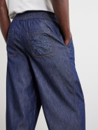 LOEWE - Anagram-Detailed Wide-Leg Jeans - Blue