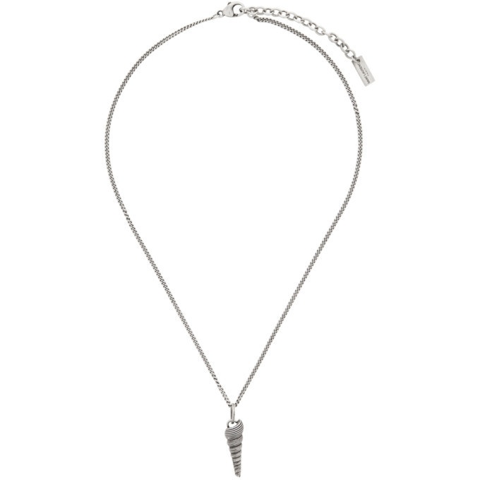 Photo: Saint Laurent Silver Auger Seashell Pendant Necklace