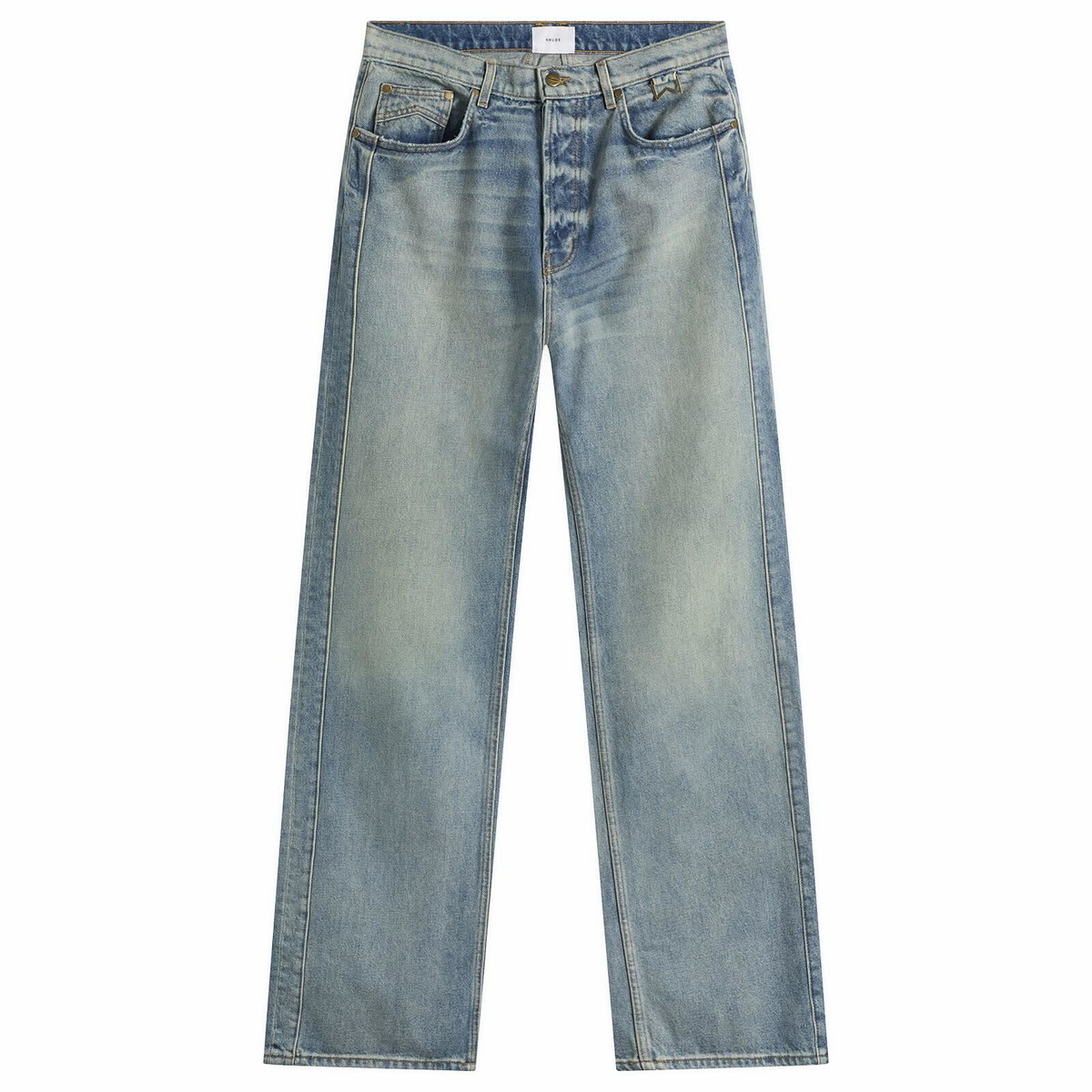 Rhude Men's Relaxed Traxedo Denim Jeans in Isla Indigo