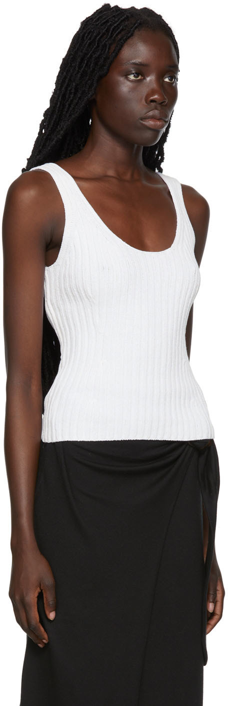 Vince White Cotton Tank Top Vince