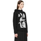 McQ Alexander McQueen Black and White Glitch Bunny Classic Hoodie