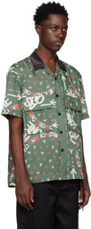 sacai Green Bandana Print Shirt