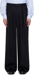 JW Anderson Navy Pleated Trousers