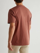 Mr P. - Embroidered Cotton-Jersey T-Shirt - Burgundy