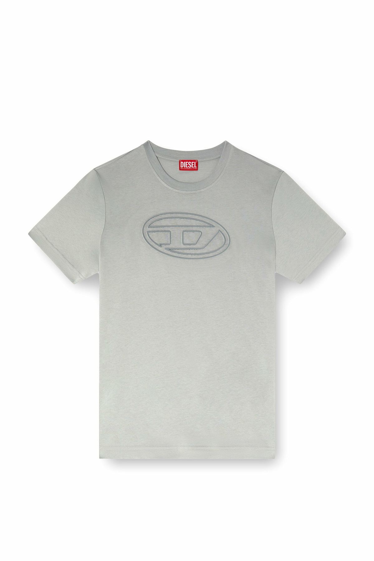 Diesel T-shirt with embossed Oval D - T-Shirts Mens in Grey Diesel