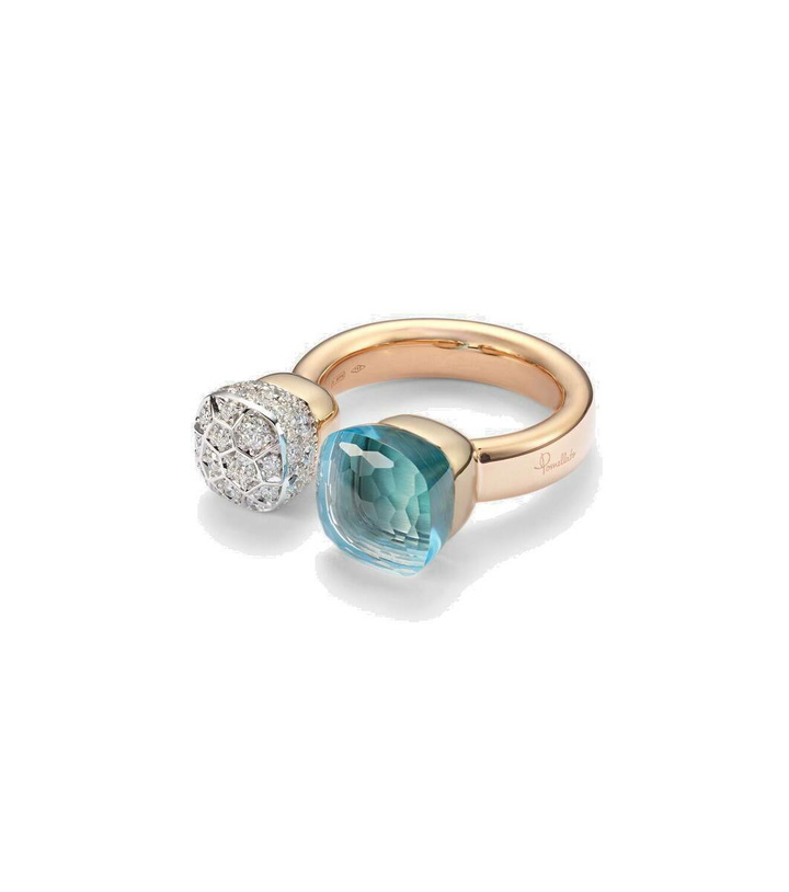 Photo: Pomellato Nudo 18kt rose and white gold ring with topaz and diamonds