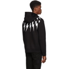 Neil Barrett Black Lightning Bolt Zip Hoodie