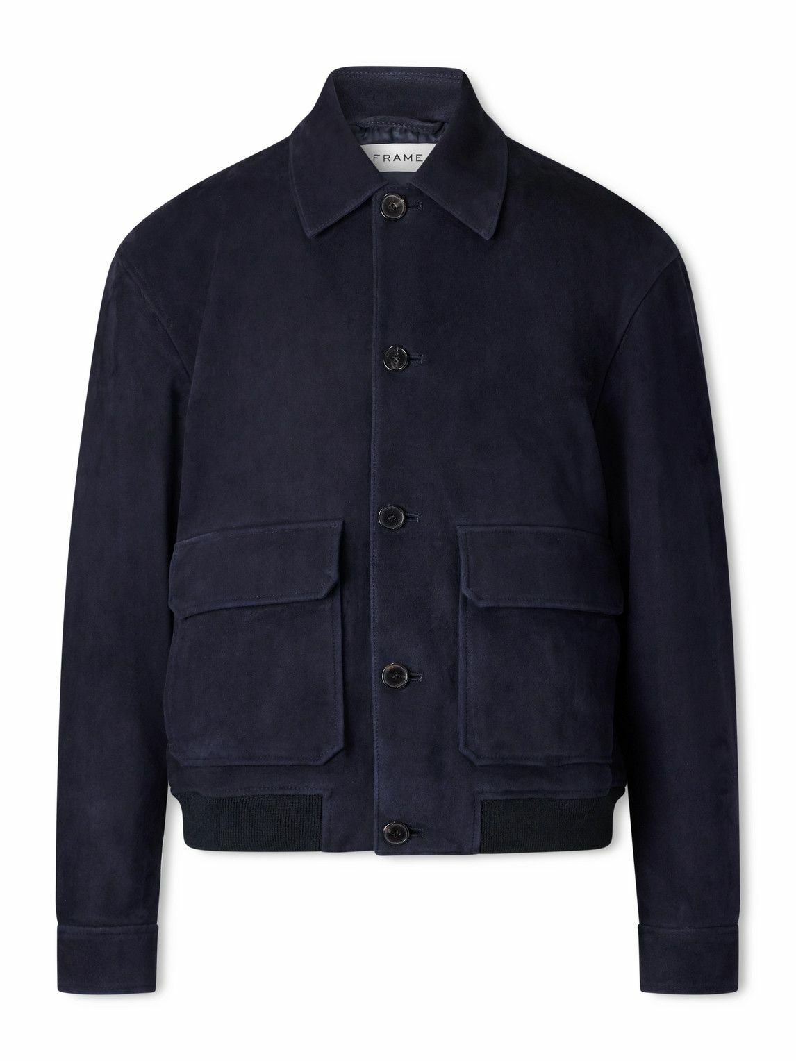 FRAME - Suede Blouson Jacket - Blue