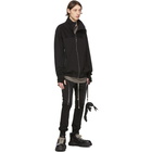 Rick Owens Black Zipfront Jogger Sweater