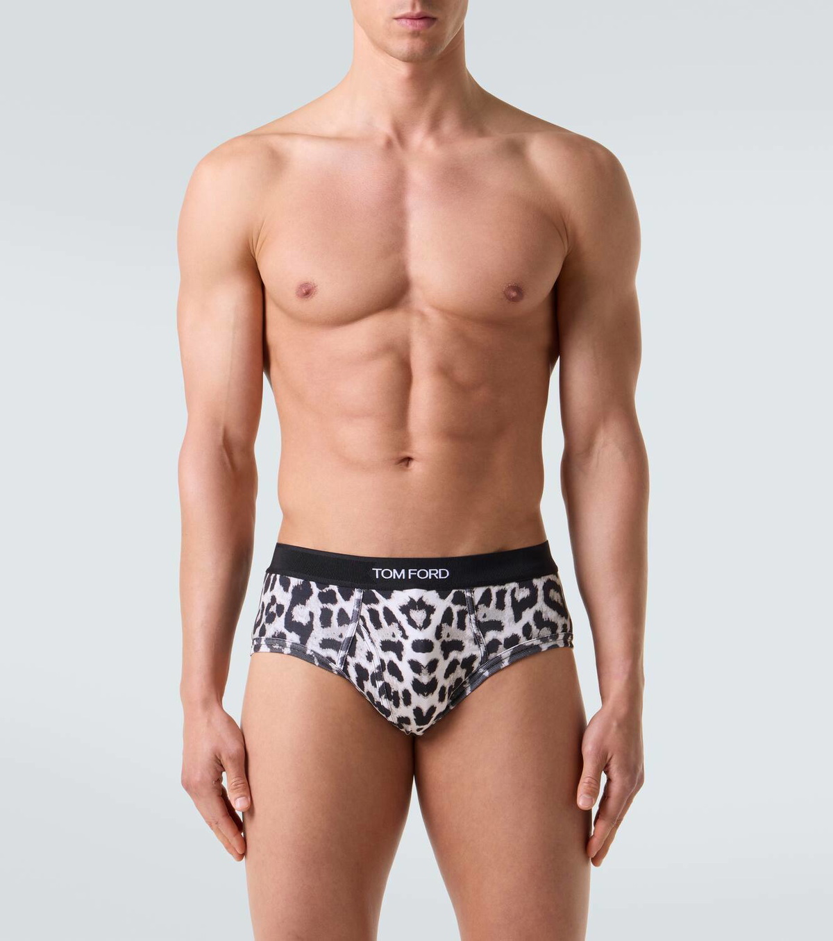 Tom Ford Leopard-print cotton-blend briefs