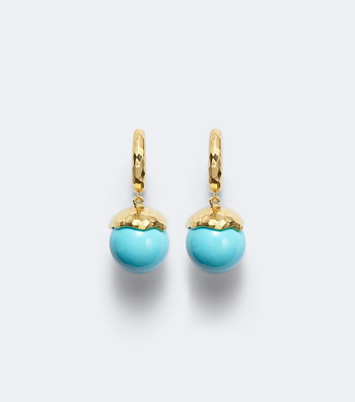 Octavia Elizabeth Orb 18kt gold earrings with turquoise