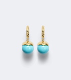 Octavia Elizabeth Orb 18kt gold earrings with turquoise
