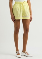 Damson Madder Kitty Cotton-poplin Shorts Yellow