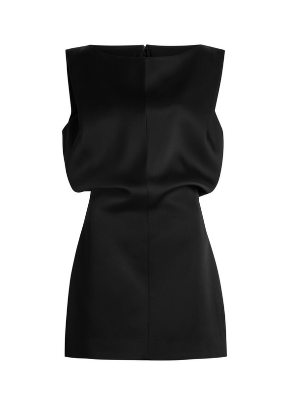 Photo: Khaite Toma Sculpted Satin-crepe Mini Dress Black
