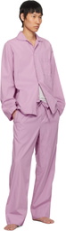 Tekla Purple Poplin Long-Sleeved Pyjama Shirt