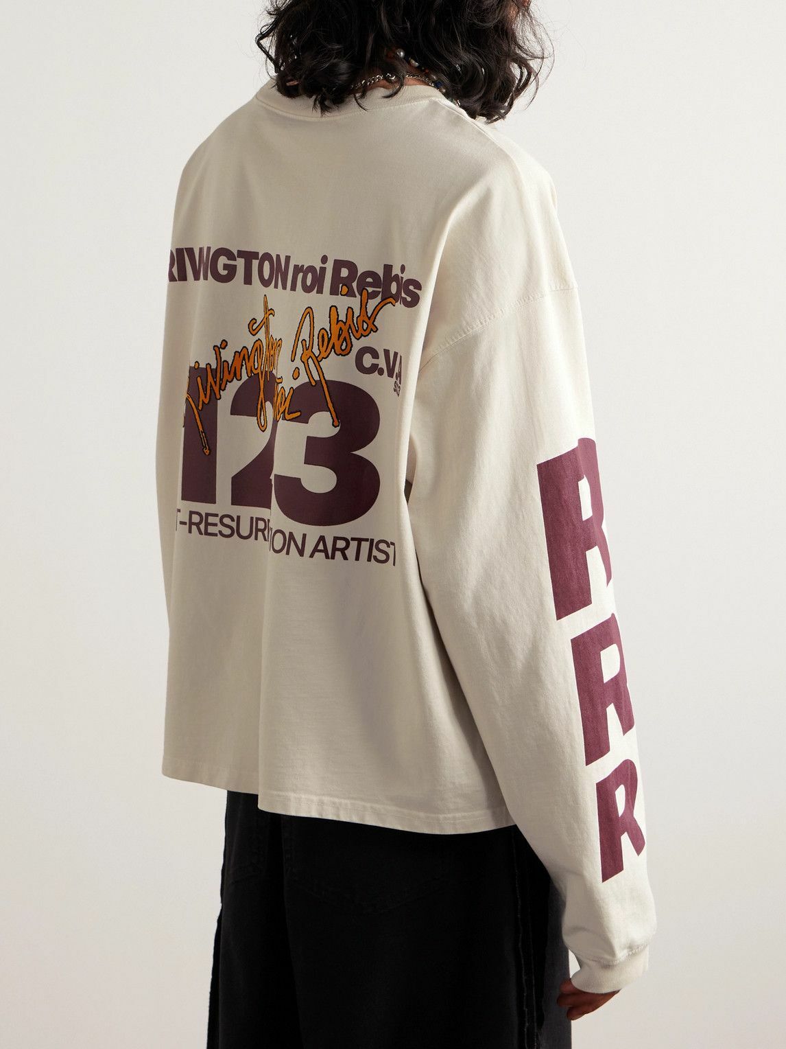 RRR123 - C.V.A. NYC Logo-Print Cotton-Jersey T-Shirt - White