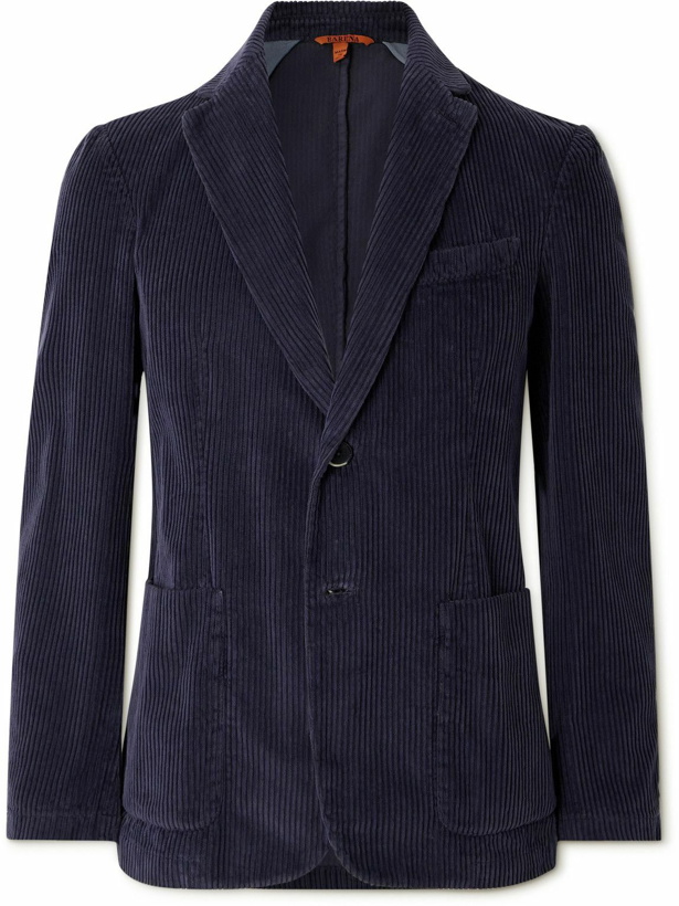 Photo: Barena - Borgo Garment-Dyed Cotton-Corduroy Suit Jacket - Blue