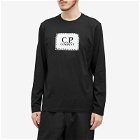 C.P. Company Men's Box Logo Longsleeve T-Shirt in Black