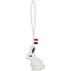 Thom Browne White Leather Rabbit Keychain