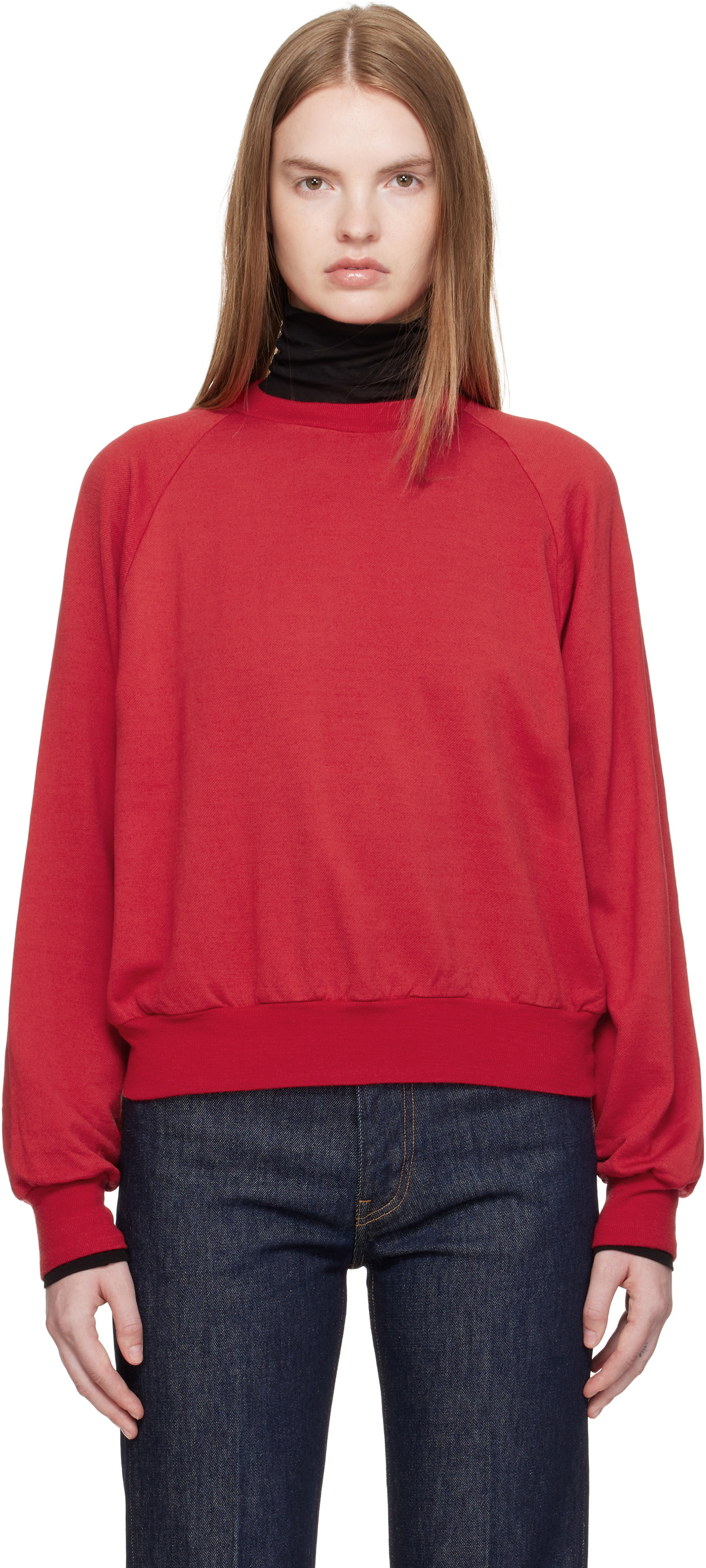 AURALEE Red Light Wool Pullover Sweatshirt