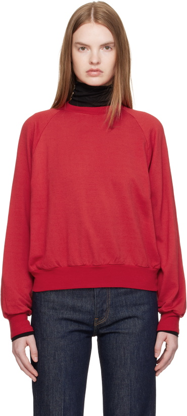 Photo: AURALEE Red Light Wool Pullover Sweatshirt