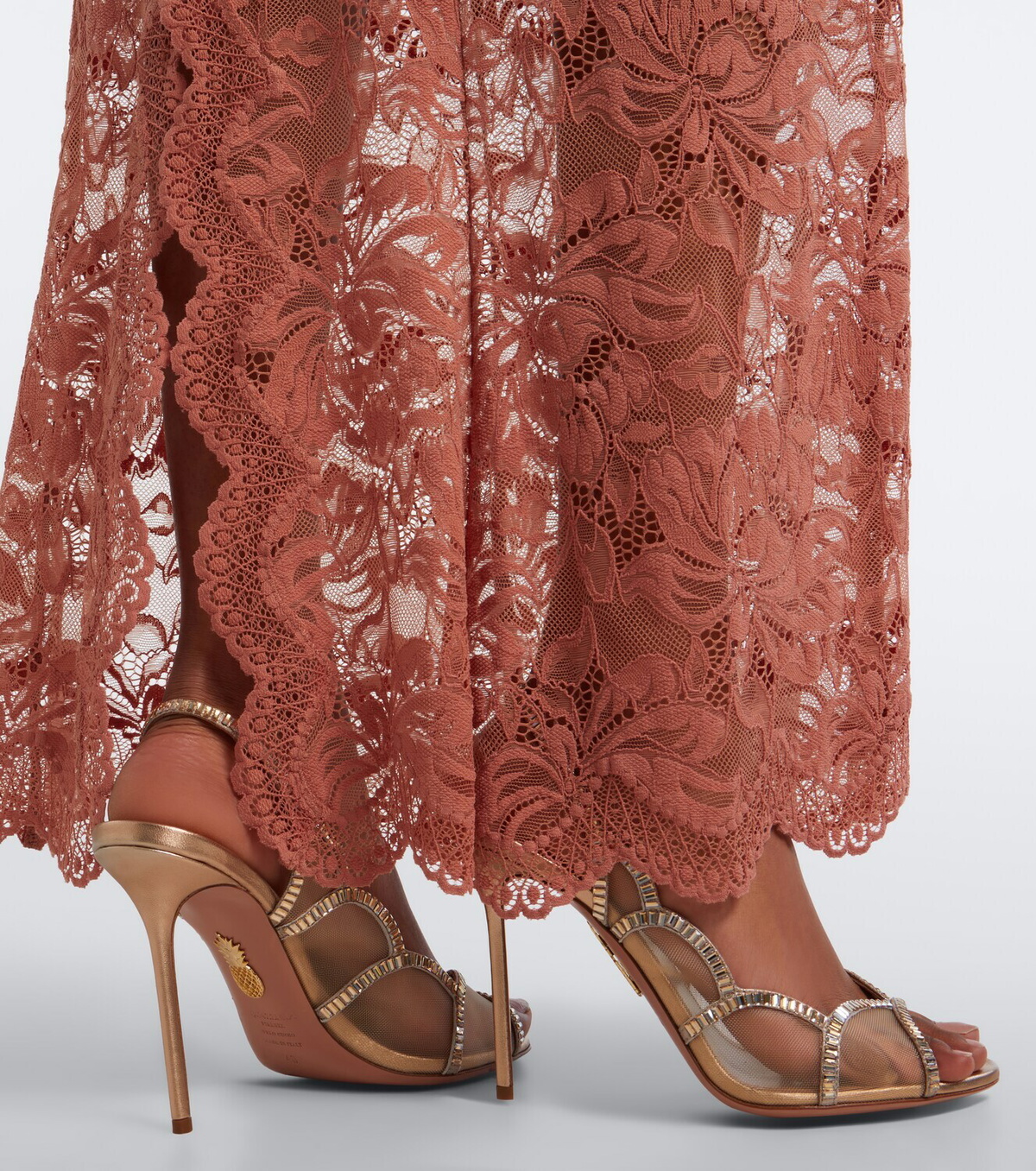 Aquazzura Nightfall embellished mesh slingback sandals