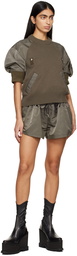 sacai Taupe Paneled Shorts