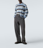JW Anderson Striped cotton and wool-blend polo shirt