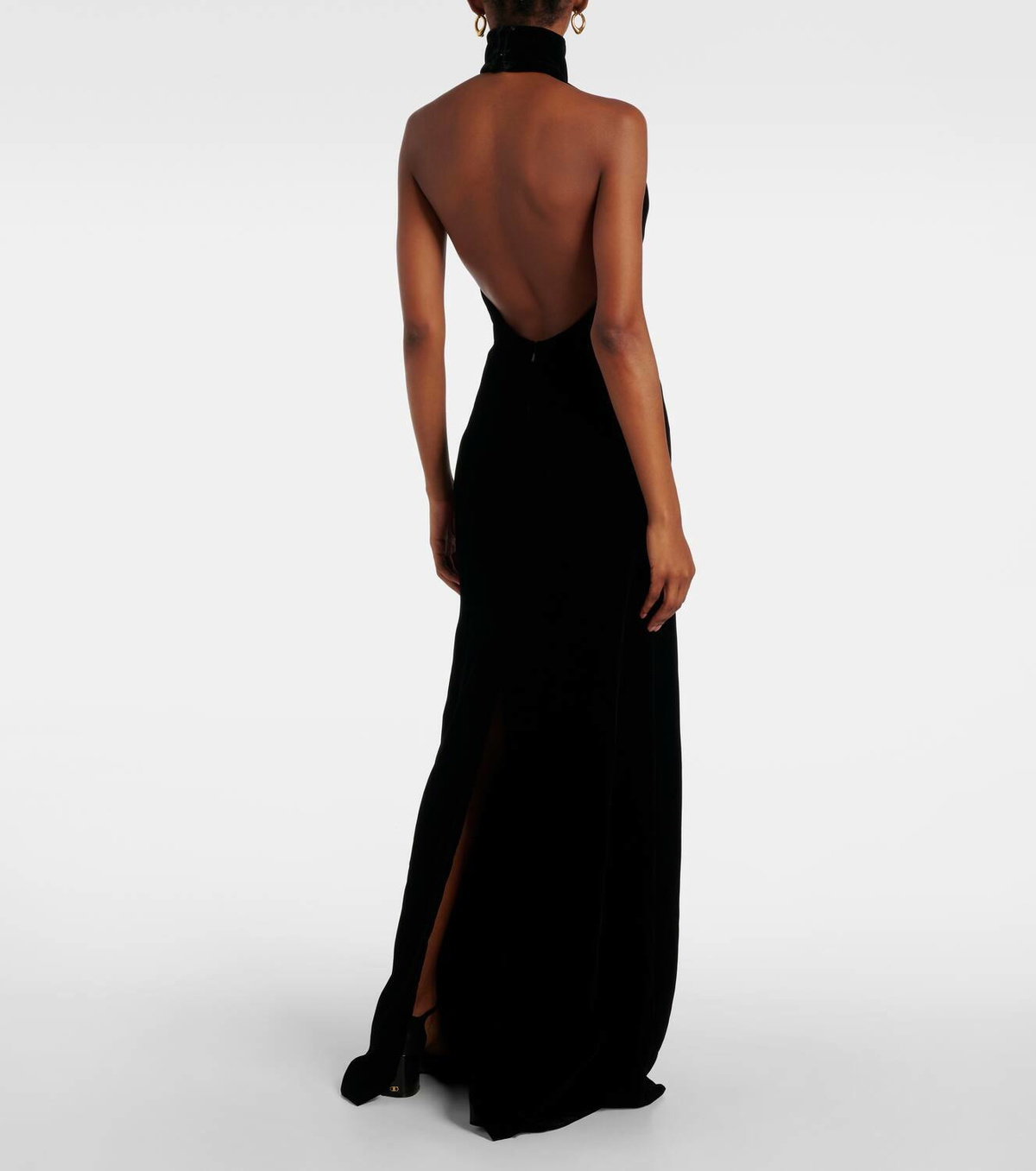 Max Mara Armida embellished chain-detail velvet gown Max Mara