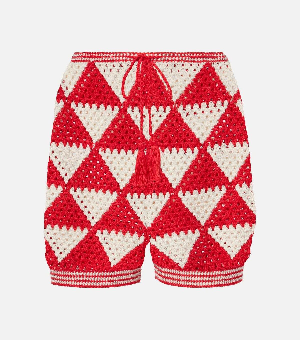 Anna Kosturova Malia crochet high-rise cotton shorts